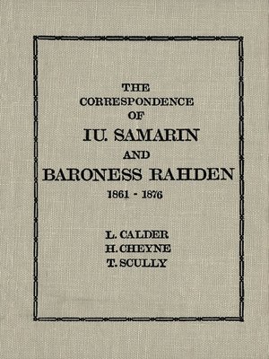 cover image of The Correspondence of Iu Samarin and Baroness Rahden